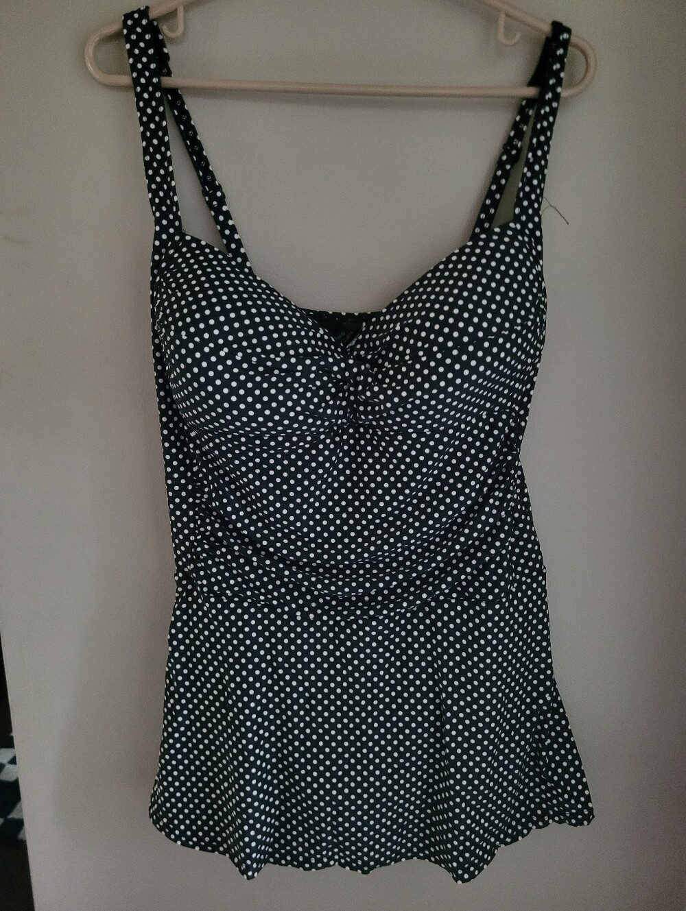 NipTuck Swim Black & White Polka Dot Swim Dress